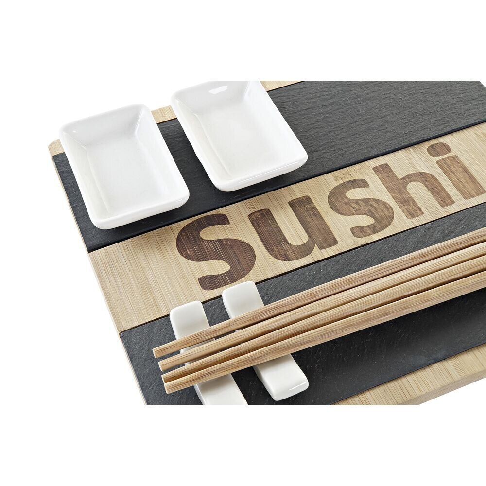 Sushi Komplekt DKD Home Decor Naturaalne Must Laud Bambus (25 x 22 x 3 cm) hind ja info | Lauanõud ja nõude komplektid | hansapost.ee