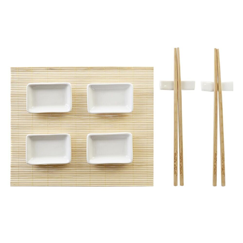 Sushi Komplekt DKD Home Decor Naturaalne Valge Bambus (28 x 22 x 2,5 cm) цена и информация | Lauanõud ja nõude komplektid | hansapost.ee