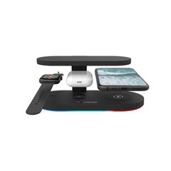 CANYON WS-501 5in1 Wireless charger, with UV sterilizer, with touch button for Running water light, Type c to USB-A cable length 1.2m,black цена и информация | Зарядные устройства для телефонов | hansapost.ee