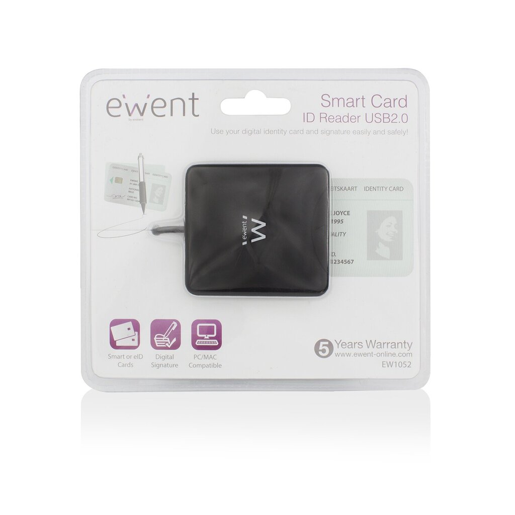 Ewent EW1052 eID/Smart kaardilugeja USB 2.0 цена и информация | Nutiseadmed ja lisatarvikud | hansapost.ee