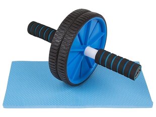 Ролик для упражнений, двойное колесо+коврик цена и информация | Тренажеры для пресса | hansapost.ee