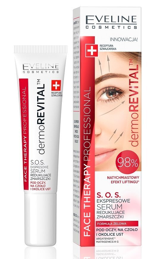 Intensiivne noorendav silmaseerum Eveline Cosmetics Face Therapy Professional Dermorevital S.O.S.15 ml цена и информация | Silmakreemid ja seerumid | hansapost.ee