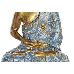 Dekoratiivkuju DKD Home Decor Sinine Kuldne Buddha Valge Vaik (12,5 x 8,8 x 20,5 cm) (2 Ühikut) hind ja info | Sisustuselemendid | hansapost.ee