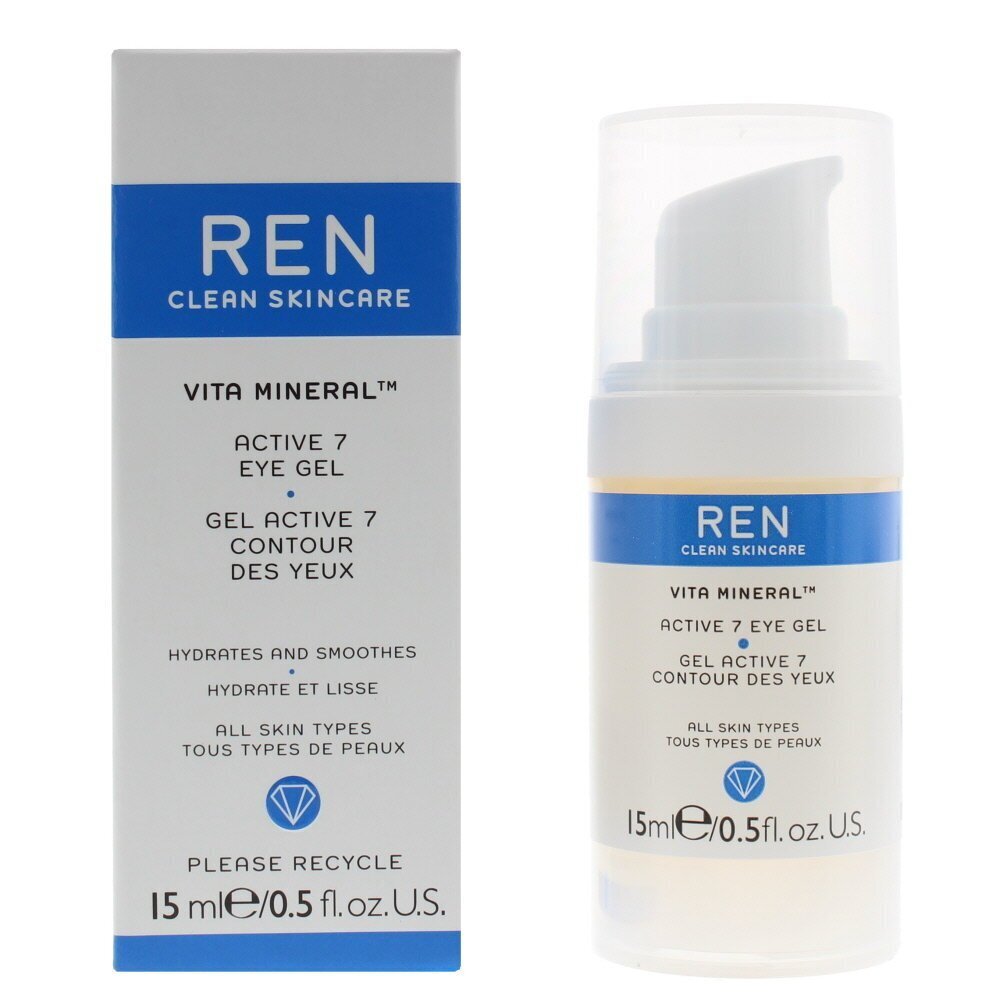 Niisutav silmakontuurgeel Ren Clean Skincare Vita Mineral Active 7, 15 ml hind ja info | Silmakreemid ja seerumid | hansapost.ee