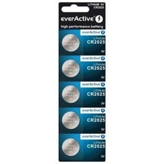 everActive CR2025-5BB Blister Pack 5 шт цена и информация | Аккумуляторы для фотоаппаратов | hansapost.ee
