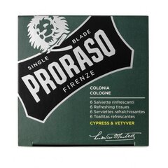 Värskendavad salvrätikud Proraso Cypress & Vetyver, 6 tk hind ja info | Proraso Parfüümid, lõhnad ja kosmeetika | hansapost.ee