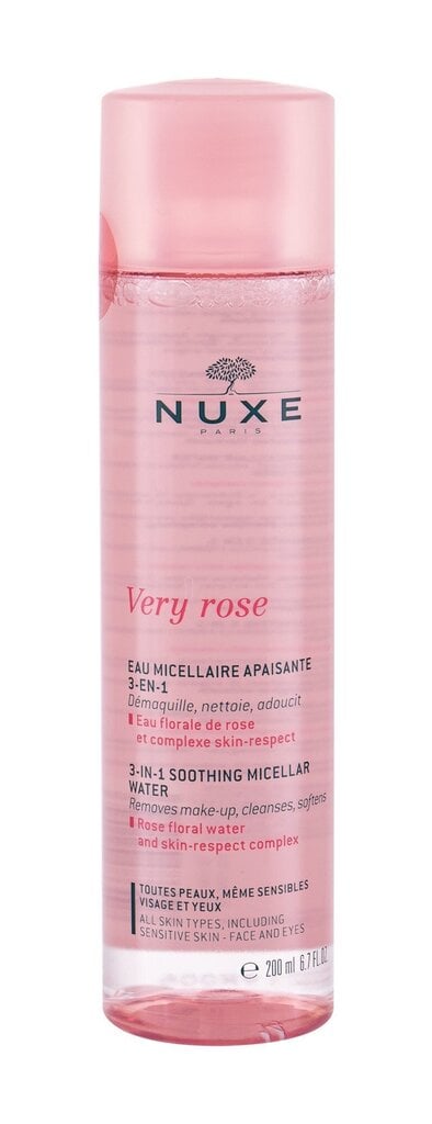 Mitsellaarvesi Nuxe Very Rose 3in1 200 ml цена и информация | Näopuhastusvahendid | hansapost.ee