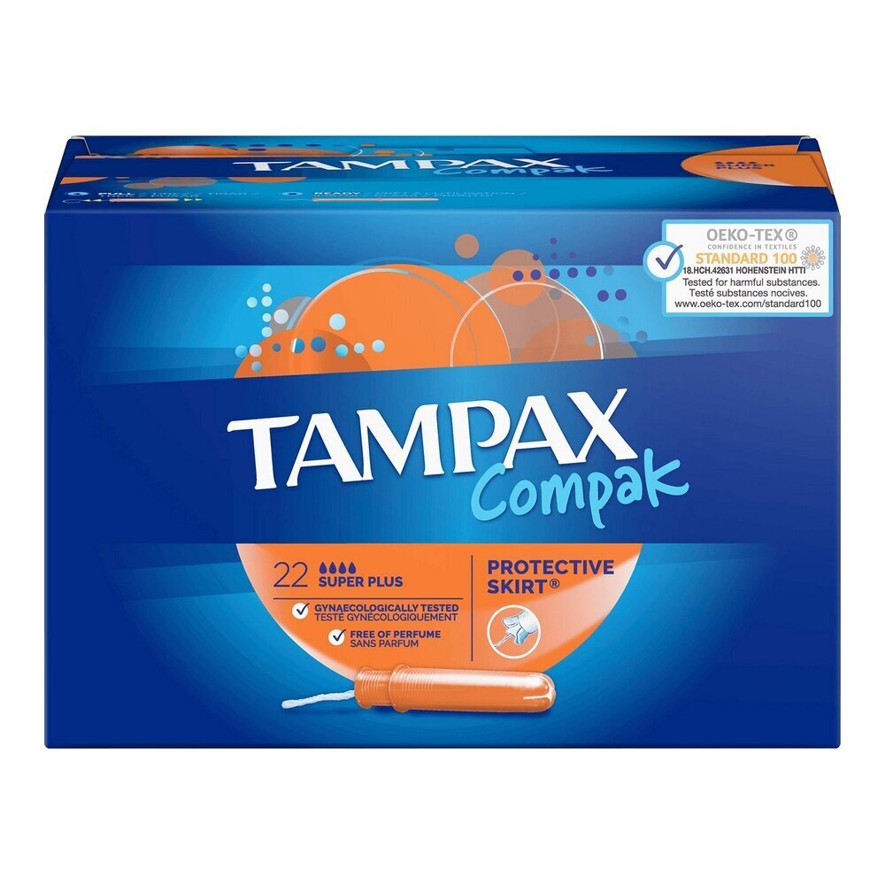 Super Plus tampoon Tampax Compak 18 Ühikut цена и информация | Tampoonid, hügieenisidemed ja menstruaalanumad | hansapost.ee