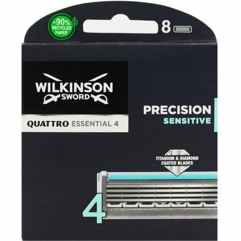 Raseerimisterad meestele Wilkinson Quattro Titanium Sensitive meestele 8 tk. цена и информация | Raseerimisvahendid | hansapost.ee
