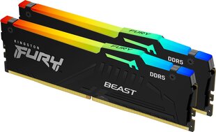 Kingston Fury Beast RGB, 16ГБ (2x8ГБ), DDR5, 5600MT/s цена и информация | Объём памяти (RAM) | hansapost.ee