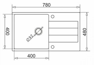 Valamu Pyramis 78x50 1B 1D 070052701 hind ja info | Köögivalamud | hansapost.ee