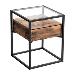 Кофейный столик Songmics, 43x43 см, коричневый/черный цена и информация | Ночные шкафы | hansapost.ee