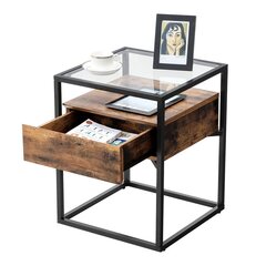 Кофейный столик Songmics, 43x43 см, коричневый/черный цена и информация | Ночные шкафы | hansapost.ee