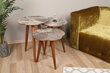 3-laua komplekt Kalune Design Qubec, pruun/hall цена и информация | Diivanilauad | hansapost.ee