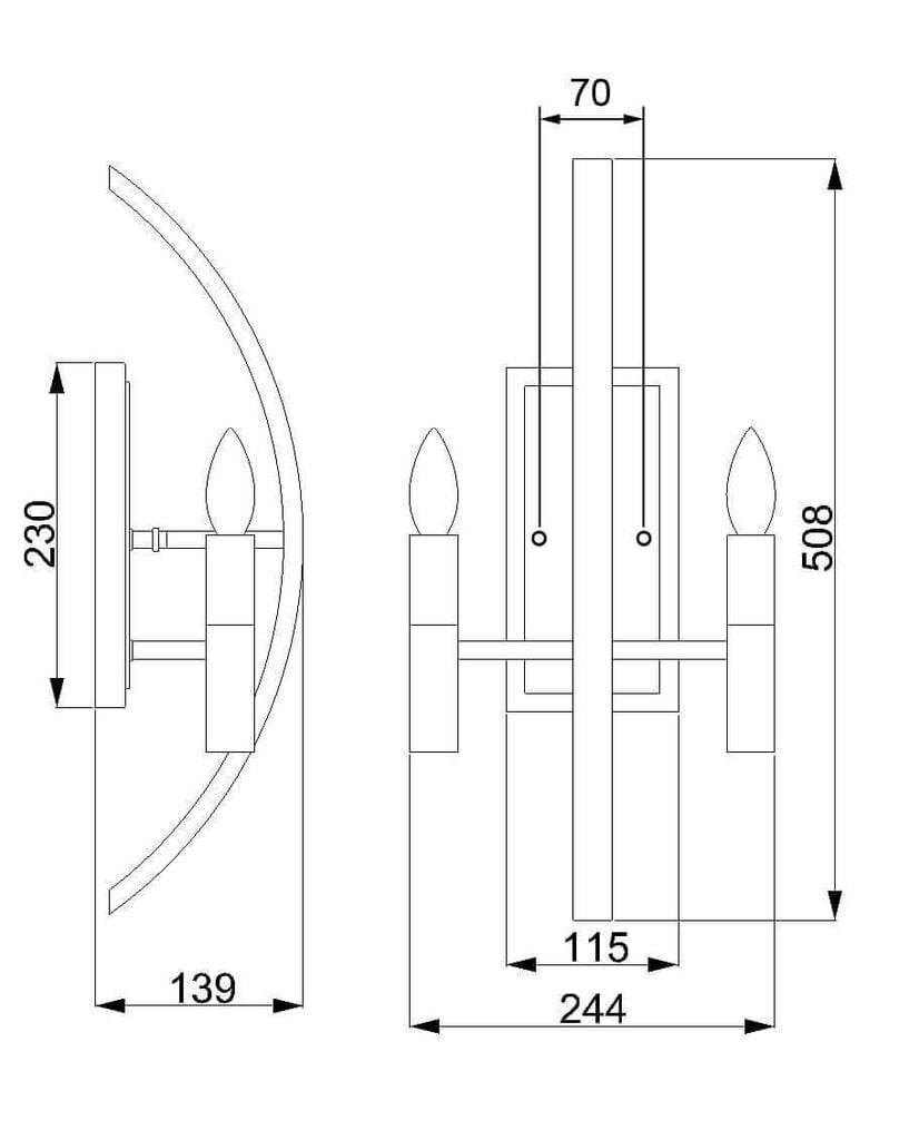 Seinavalgusti Elstead Lighting Euclid HK-EUCLID2 цена и информация | Seinavalgustid | hansapost.ee