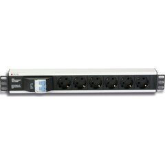 Блок распределения питания Techly PDU 1.5U 250В/16A 6X Schuko 3м цена и информация | Бытовые удлинители | hansapost.ee