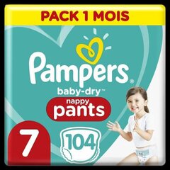 Подгузники-трусики Pampers Baby-dry размер 7, 17+ кг, 104 шт. цена и информация | Подгузники | hansapost.ee