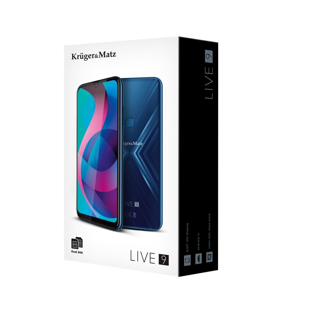 Kruger & Matz Live 9 (KM0497-BL), Dual SIM, 4/64GB, Blue цена и информация | Telefonid | hansapost.ee