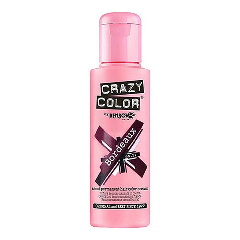 Juuksevärv Bordeaux Crazy Color, 100 ml, Nº 51 цена и информация | Juuksevärvid | hansapost.ee