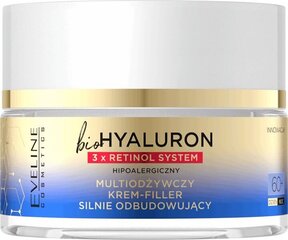 Питательный крем-филлер для лица для зрелой кожи Eveline bioHYALURON 3xRetinol System 60+, 50 мл. цена и информация | Кремы для лица | hansapost.ee