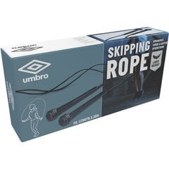 Скакалка Umbro 335 см, черная цена и информация | Скакалка Tunturi Pro Adjustable Speed Rope | hansapost.ee