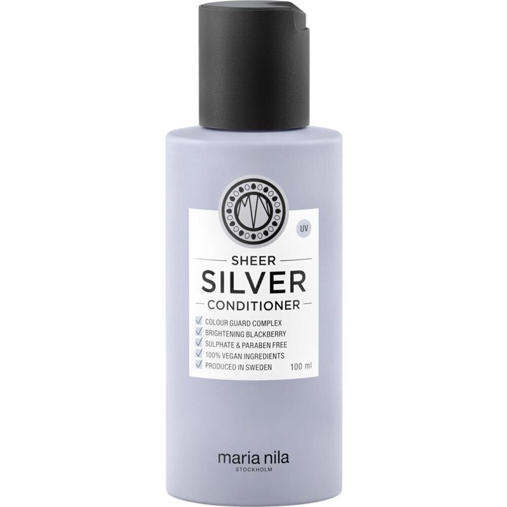 Kollaseid toone neutraliseeriv juuksepalsam Maria Nila Sheer Silver Conditioner, 100ml hind ja info | Palsamid | hansapost.ee