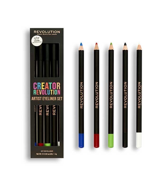 Silmapliiatsite komplekt Makeup Revolution Creator Revolution Artist Eyeliner Blue, Red, Green, Black, White цена и информация | Lauvärvid, ripsmetušid ja silmapliiatsid | hansapost.ee