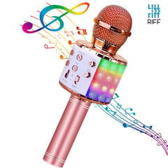 Караоке микрофон Riff WS-858, с эфектами для развлечения для детей, розово-золтистый цена и информация | Микрофоны | hansapost.ee