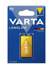 Щелочная батарейка Varta Longlife 9 V 6LR61 цена и информация | Батарейки | hansapost.ee