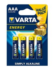 Батарейка щелочная VARTA R3 (AAA) 4 шт. energy цена и информация | Батареи | hansapost.ee