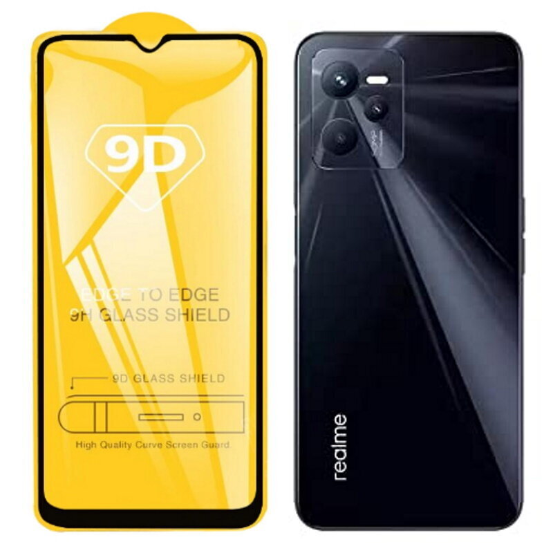 Ekraanikaitse TakeMe 9D Hybrid Flexi Realme C35 jaoks, must raam hind ja info | Ekraani kaitseklaasid ja kaitsekiled | hansapost.ee