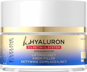 Активный укрепляющий крем для лица Eveline bioHyaluron 3xRetinol System 50+, 50 мл цена и информация | Eveline Cosmetics Для ухода за лицом | hansapost.ee