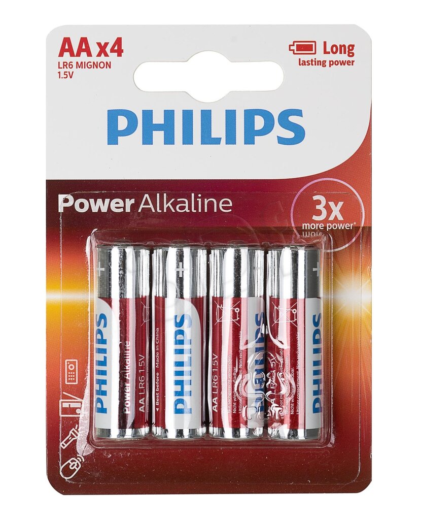 Patareid Philips AA, 4 tk. LR6P4B/10 hind ja info | Patareid | hansapost.ee