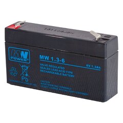 MWPower аккумулятор MW 6V 1.3Ah F1(187) AGM, 6-9 лет цена и информация | Батарейки | hansapost.ee