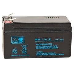 MWPower аккумулятор MW 12V 1.3Ah F1(187) AGM, 6-9 лет цена и информация | Батарейки | hansapost.ee