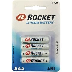 AAА батарейки Rocket Lithium, 4 шт. цена и информация | Батарейки | hansapost.ee