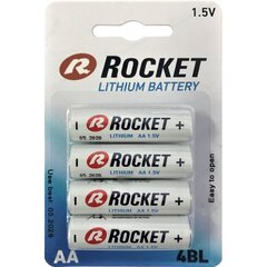 AA patareid Rocket Lithium, 4 tk hind ja info | Patareid | hansapost.ee