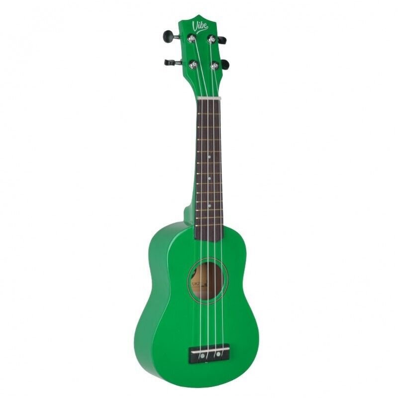 Sopran ukulele komplekt VIBE UK21, roheline цена и информация | Kitarrid | hansapost.ee