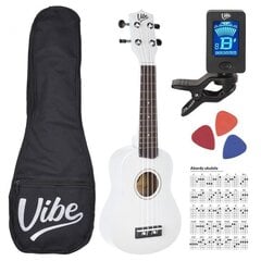 Sopran ukulele komplekt VIBE UK21, valge hind ja info | Kitarrid | hansapost.ee