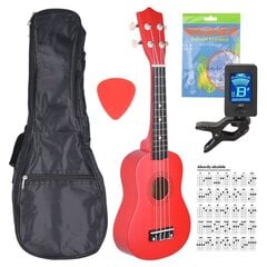Sopran ukulele komplekt NN UK 01, punane hind ja info | Kitarrid | hansapost.ee