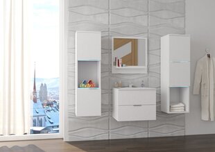 Комплект мебели для ванной комнаты ADRK Furniture Lauro, 4 предмета, с умывальником и подсветкой, белый цена и информация | Комплекты в ванную | hansapost.ee