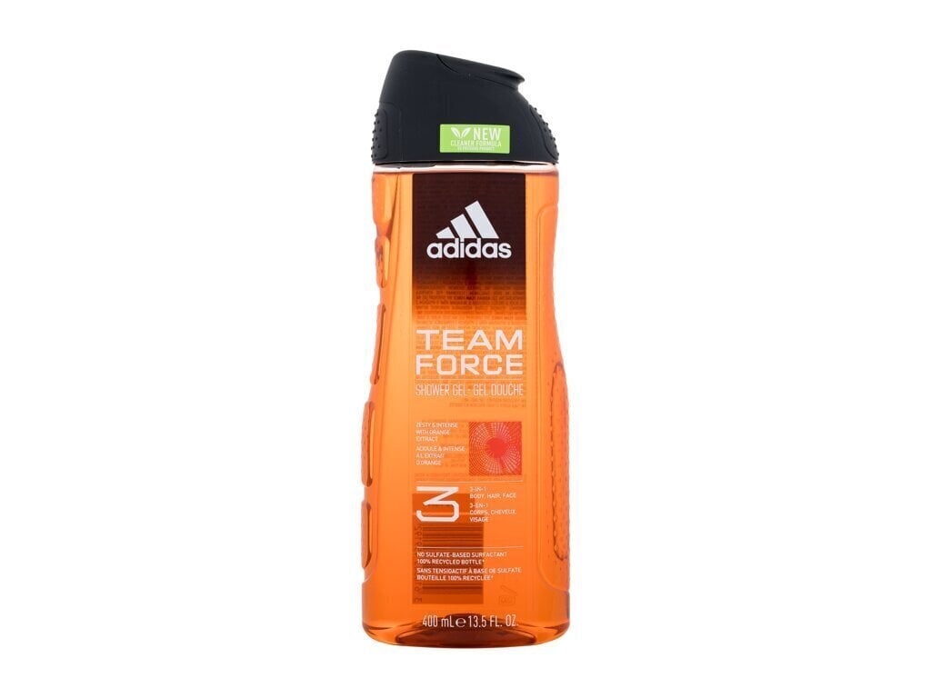 Dušigeel Adidas Team Force Shower Gel 3in1, 400 ml hind ja info | Dušigeelid, õlid | hansapost.ee