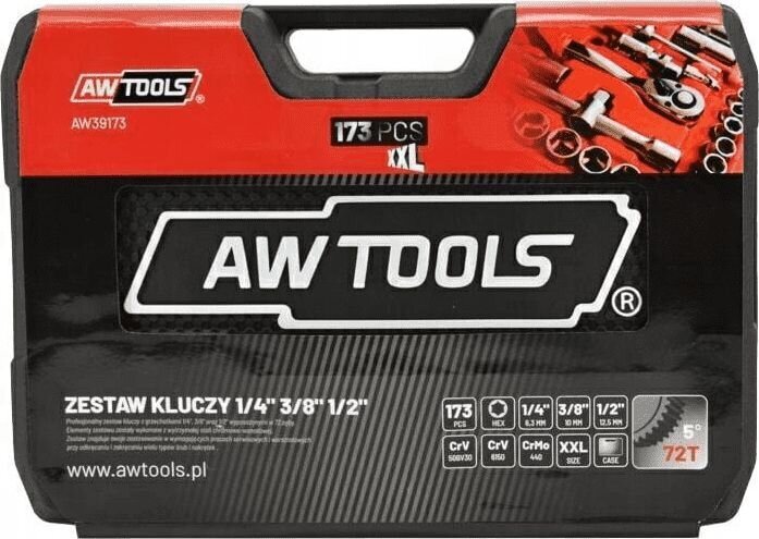 Tööriistakomplekt Awtools AW39173 173 tk. hind ja info | Käsitööriistad | hansapost.ee