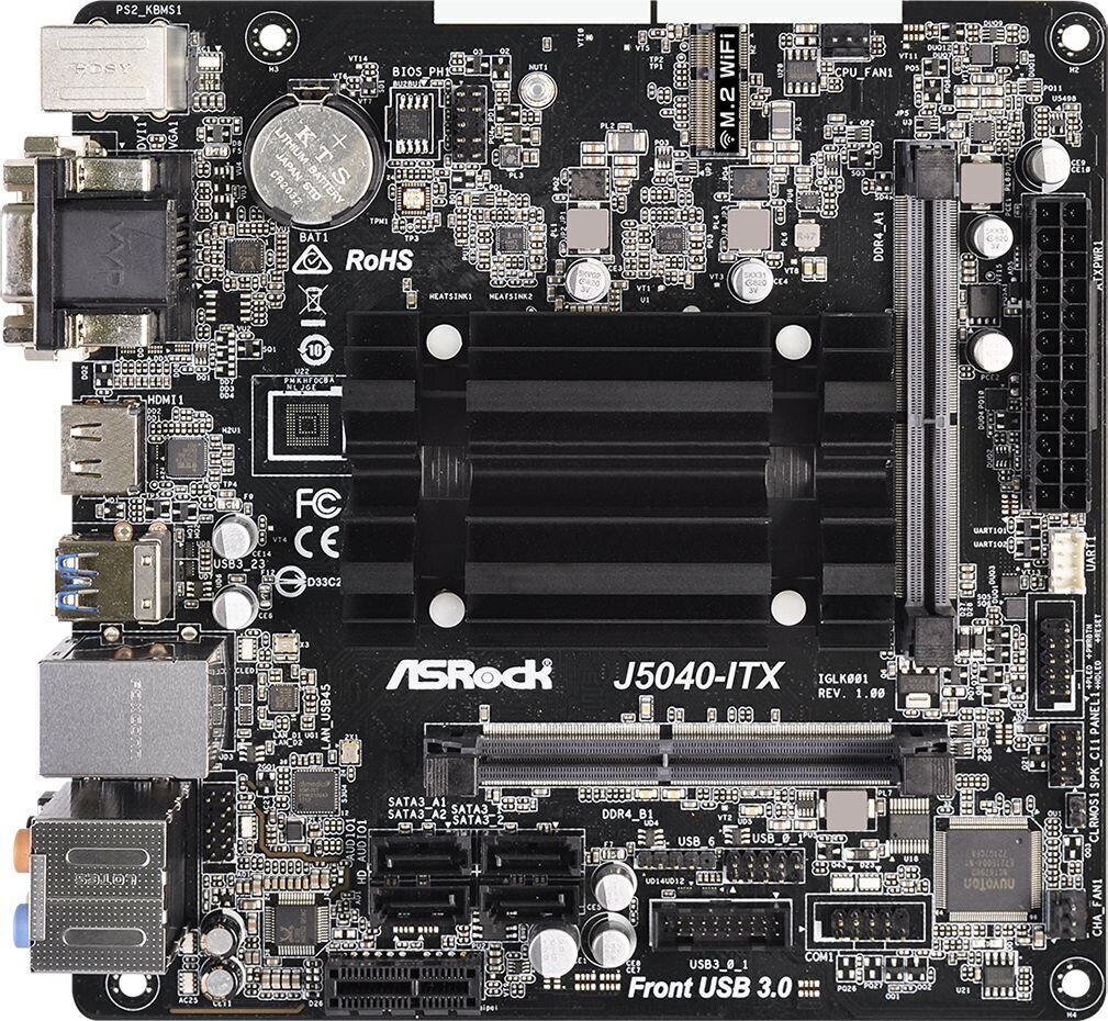 ASRock J5040-ITX, Mini ITX, DDR4 (90-MXBCD0-A0UAYZ) цена и информация | Emaplaadid | hansapost.ee