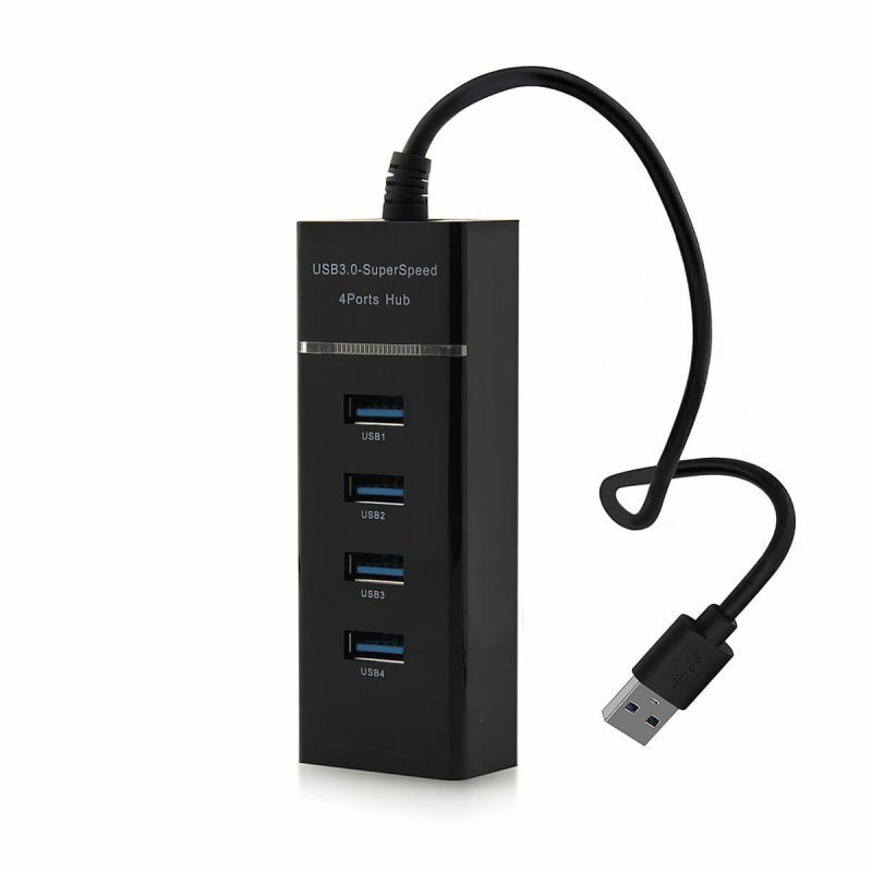 RoGer B2 Adapter 3.0 USB Hubs 1 x 4 Black цена и информация | USB adapterid ja jagajad | hansapost.ee