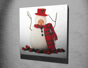 Репродукция Малыш в костюме снеговика цена и информация | Настенные деревянные декорации | hansapost.ee