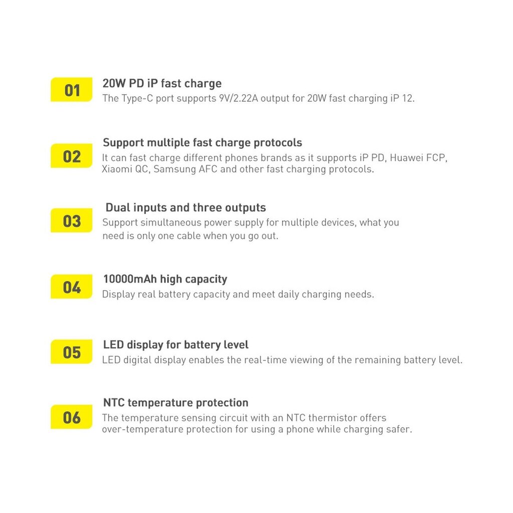 Baseus Bipow 10000mAh 20W + USB-A - Micro USB 0.25m PPBD050301 hind ja info | Akupangad | hansapost.ee