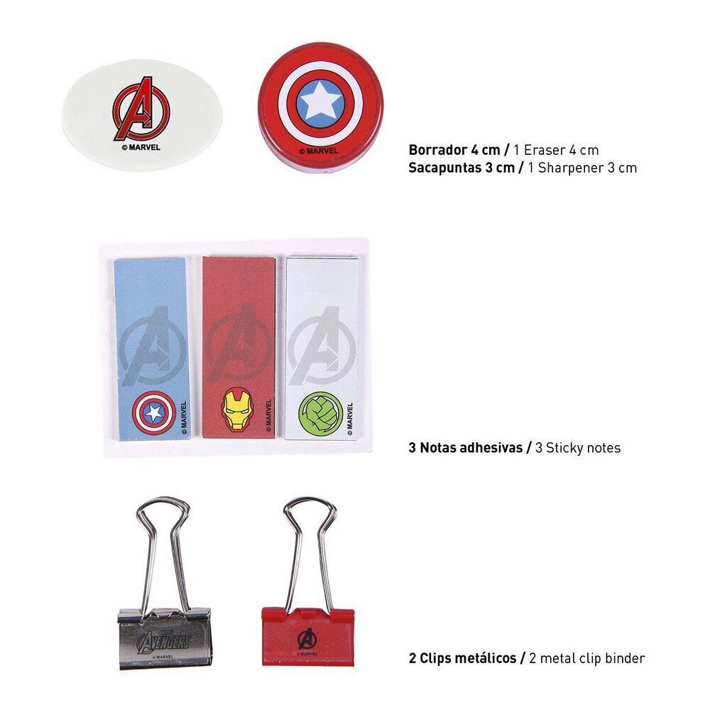 Kirjatarvete komplekt The Avengers 12-osaline цена и информация | Kirjatarvikud | hansapost.ee