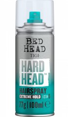 Tugevalt fikseeriv juukselakk Tigi Bed Head Hard Head Hairspray 100 ml hind ja info | Šampoonid | hansapost.ee