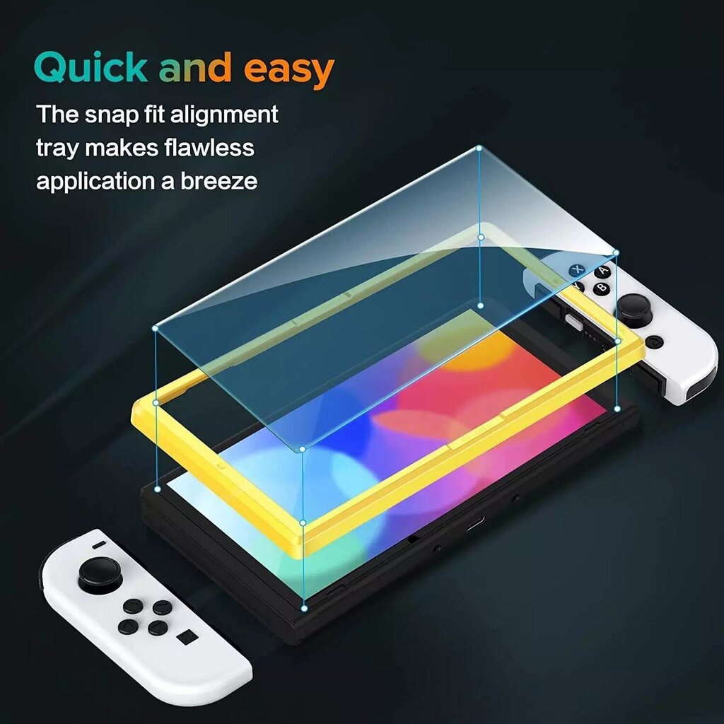 4pcs Tempered Glass Screen Protector with tool for Switch Oled цена и информация | Mängukonsoolide lisatarvikud | hansapost.ee